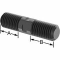 Bsc Preferred Black-Oxide Steel Threaded on Both Ends Stud 1-8 Thread Size 4 Long 1-1/2 Long Threads 90281A890